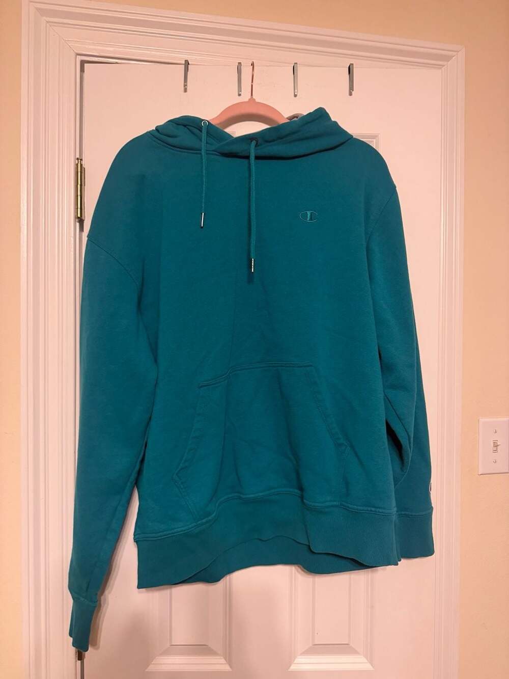 Champion Authentic Athleticwear Teal Pullover Hoodie with Pocket Size Large